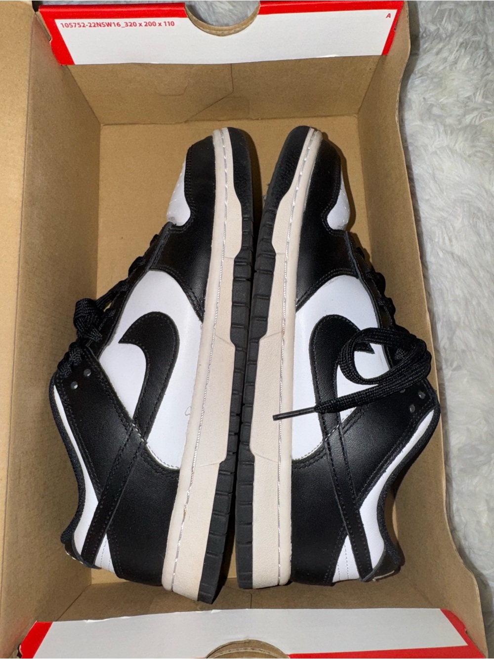 Nike Black and White Low-Top Sneakers with Cream Midsole Dunks